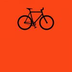 black bike graphic on uf orange background